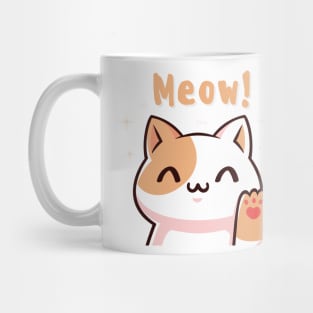 Whimsical Whiskers: Playful Meow! Cat Mug